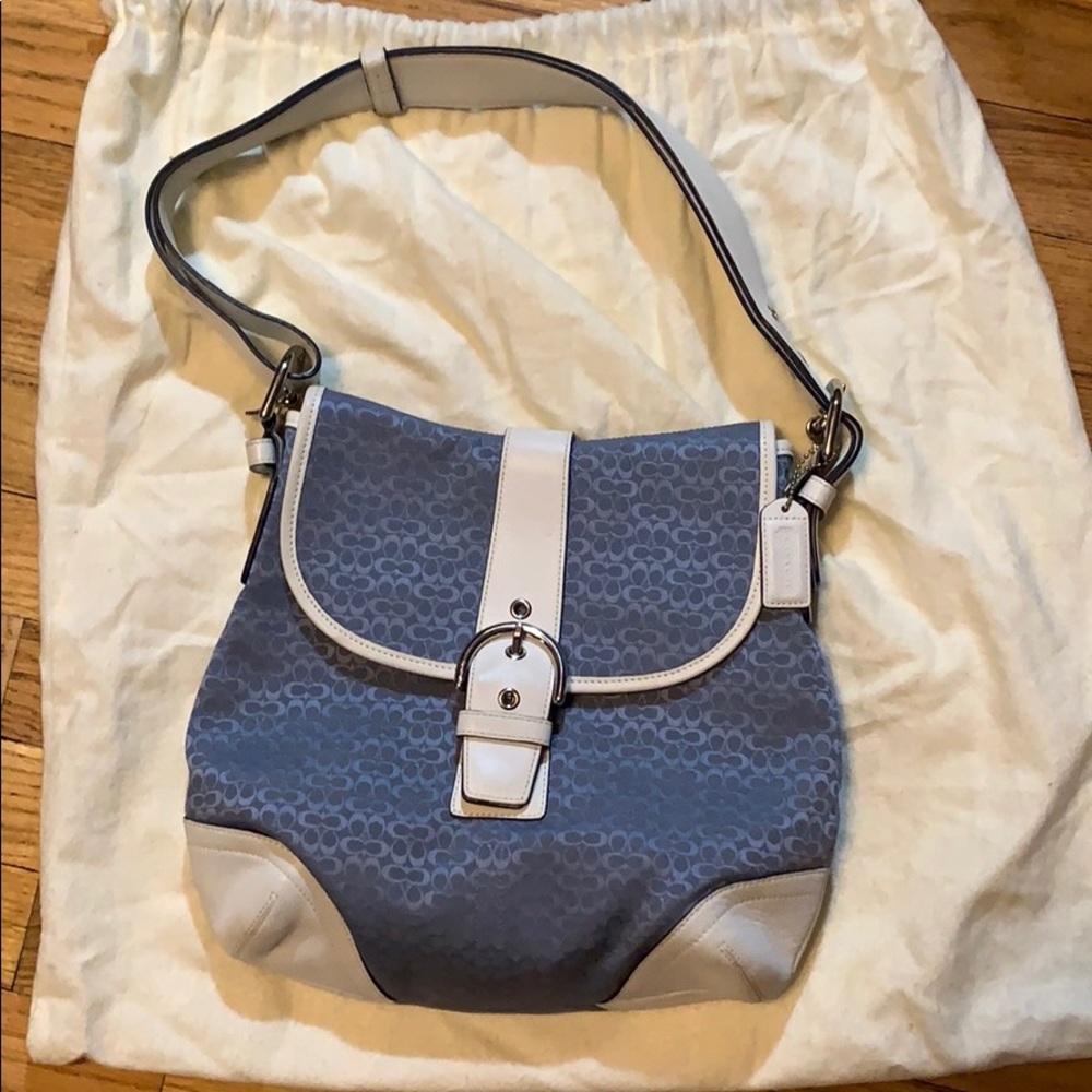 AUTHENTIC!!! Baby blue and white coach bag